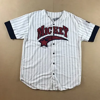 Mickey Mouse Baseball Jersey Shirt Mens Medium White Red Blue All Stars SKU3687 • $38