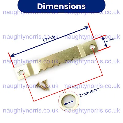 Saw Tooth Hangers 67 Mm Brass Finish Canvas Picture Frame Strong Hanging +Screws • £5.99