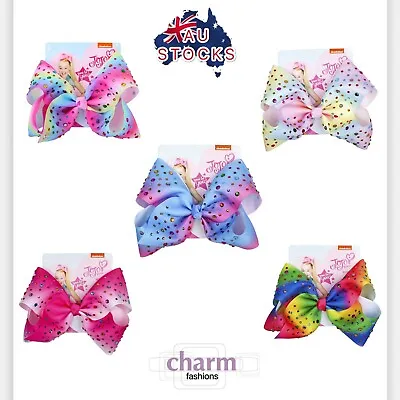 8 Inches Jojo Siwa Bows With Rhinestone Girls Hair Clips -Sydney Stocks • $9.95