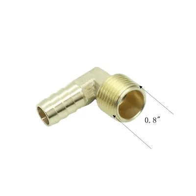 Brass Barb Fitting Male Elbow 90 Degree 1/2  Barb X 1/2  NPT Adapter • $7.69