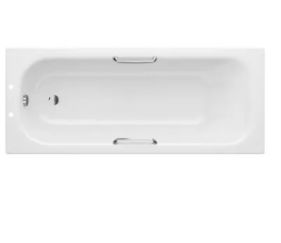 Steel Gripped With Grips Anti-slip Bath - 1700mm X 700mm - White 2 Tap Holes • £228