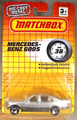 1990 Matchbox MB38 Die-Cast Metal MERCEDES-BENZ 600S Silver W/Chrome 8Dot Spokes • $37