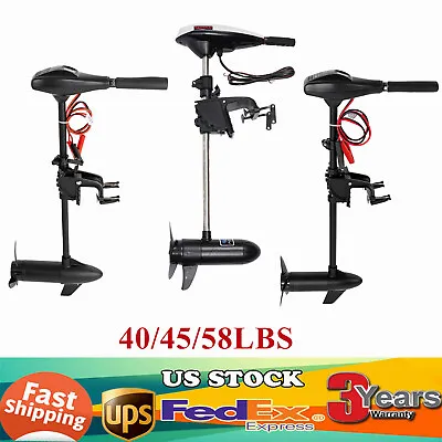 Marine Electric Boat Kayak Motor Outboard Trolling Motor Engine 12V 40/45/58LBS • $103