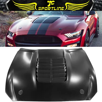 Fits 15-17 Ford Mustang Front Hood Cover GT500 Style Black Aluminum • $1099.98