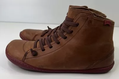 Camper Peu Cami Boot Sneaker Brown Leather Side Zip K400509 Women's 41 US 10 • £57.91