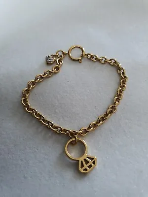 £15 • Buy Juicy Couture Gold Tone Bracelet With Ring Charm.