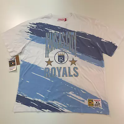 $55 Men's Size XL Mitchell & Ness Kansas City Royals T-Shirt Paintbrush Tie Dye • $44.98