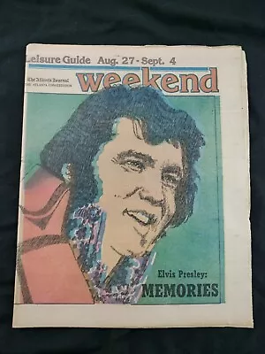 Vtg Elvis Presley Memories 1977 Atlanta Journal Leisure Guide Weekend Newspaper • $17.99