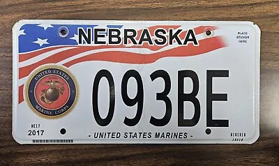 Single Nebraska 2017 US Marines License Plate - 093BE • $34.99