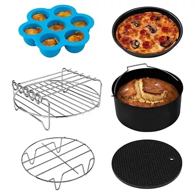 6Pcs Pizza Plate Air Fryer Accessories 8 Inch Cake Pan Kit H2J32712 • $52.23