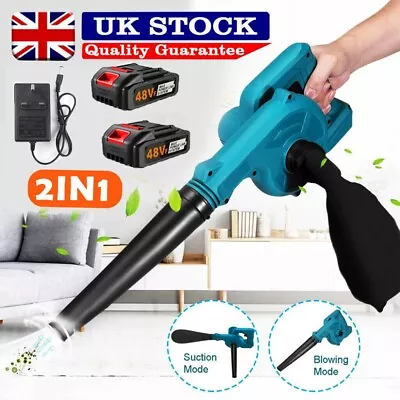 Cordless Electric Air Blower 48V Garden Snow Dust Leaf Suction Vacuum Battery • £33.98