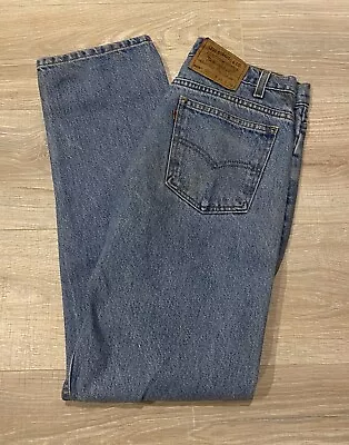 Vintage Levi’s 505 Orange Tab Blue Jeans Made In USA 30x29 90s Distressed Wash • $28