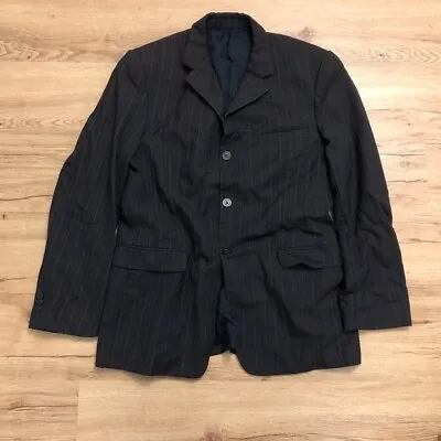 Versace Classic Blazer Mens 52R  Black Pinstripe Wool Jacket Sportscoat Suit • $44.09