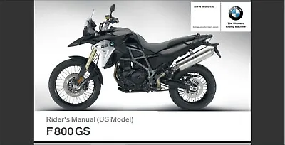 $45.99 • Buy 2017 BMW F800 GS USA Model Owner's Manual
