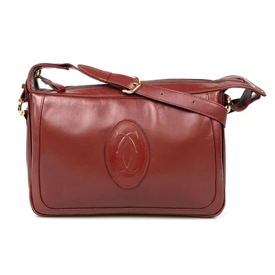 $1.25 • Buy CARTIER Bag Shoulder Bag Red Leather Authentic