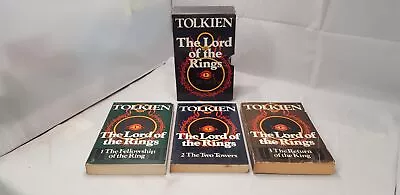 The Lord Of The Rings Trilogy Tolkien 3 X Paperbacks Unwin 4th Impression 1976 • £45