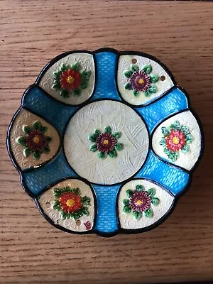 Vintage Blue And Yellow Marutomo Ware Made In Japan Dish With Flower Border  • £30