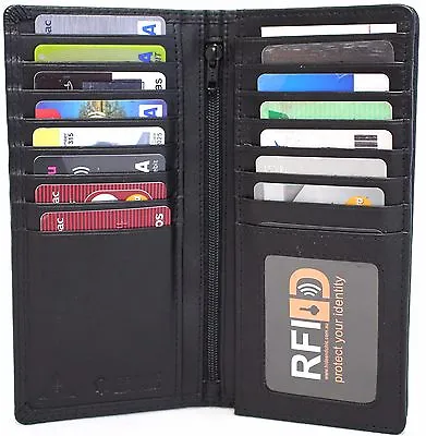 $29.99 • Buy RFID Security Lined Leather Wallet Quality Full Grain Cow Hide Leather.BLK 11027