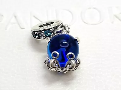 Authentic Pandora Charm Murano Glass Charm Cute Octopus Silver Dangle #791694C01 • $28.99