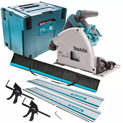 Makita DSP600ZJ 36V Brushless Plunge Saw + 2 X Guide Rail Connector & Clamp Set • £557