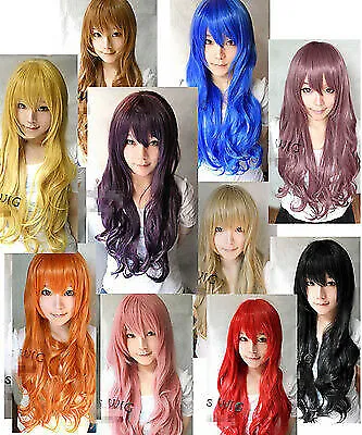 Cosplay Wig Curly Vocaloid Luka Halloween Parrucca Wave 80cm New New • $24.88