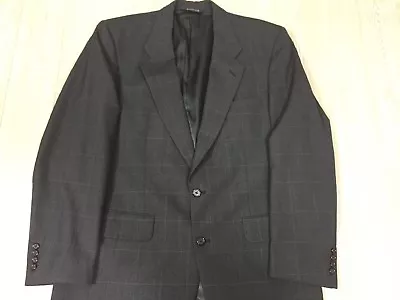 Vtg Burberrys Prorsum Mens Navy Wool Windowpane Blazer Sportcoat 42 (t12) • $31.99