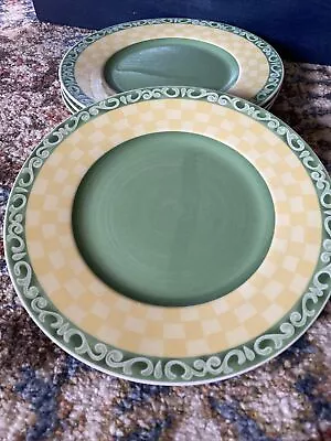 Set Of 4 Villeroy & Boch 8.5” Salad Plate Green Yswitch Acacia Summerhouse • $32.99