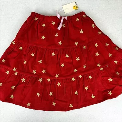 Mini Boden Embroidered Twirly Midi Skirt Stars Red NWT 5-6 • $30