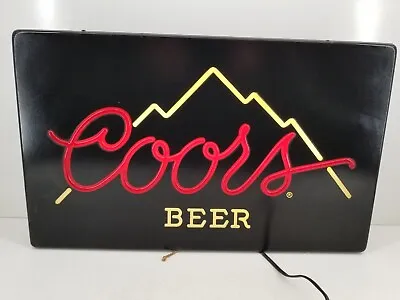 VINTAGE COORS BEER LIGHT UP FAUX NEON SIGN 15 1/2” X 25 1/2” • $199.88