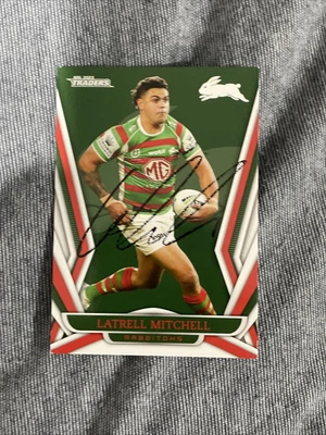 $25 • Buy Signed Latrell Mitchell South Sydney Rabbitohs 2023 NRL Traders Card 118