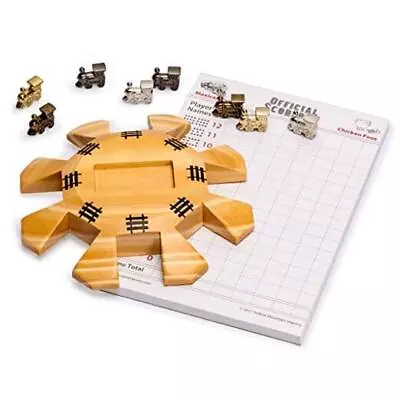  Mexican Train Dominoes Accessory Set (5.8-Inch Wooden Hub Centerpiece Die  • $31.37