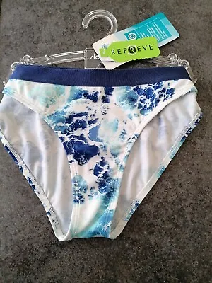 Sloggi Women Medium Blue & White Shore Yap Islands Mini Bikini Bottoms New  • £9.99