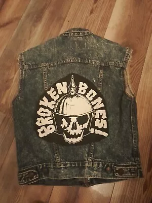 Oi Street Punk Rock N Roll Broken Bones Levis Vest Jacket • $59.99