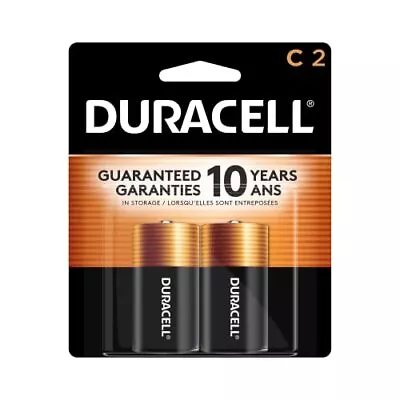 Duracell Coppertop C Batteries 2 Count Pack C Battery With Long-Lasting Power • $10.71