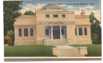 Postcard Curtis Memorial Library Meriden CT  • $20