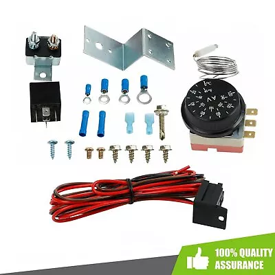 Adjustable Electric 12V Radiator Fan Thermostat 3-Pin Control Relay Wire Kit • $30.67