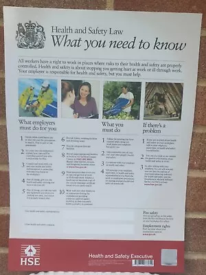 £7.99 • Buy Health And Safety Law Poster Official HSE Workplace Information Posters A3 Size