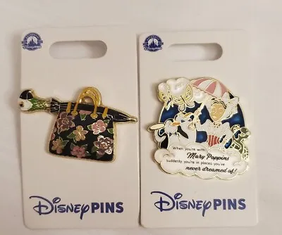 NEW Disney Parks Mary Poppins 2 Pin Set 2023 Carpet Bag Penguins • $18.99