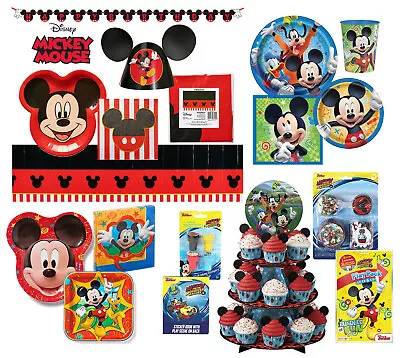 MICKEY MOUSE Birthday Party Plates Napkins Hats Banner Treat Stand Cupcake Favor • $1.75