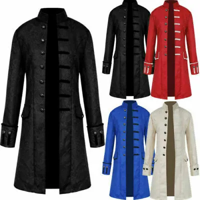 Mens Retro Gothic Jacket Frock Coat Steampunk Victorian Morning Steampunk + • $37.87