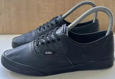 Vans Authentic Black Leather Low Top Shoes Womens Size US 6.5 Shoes Sneakers • $30