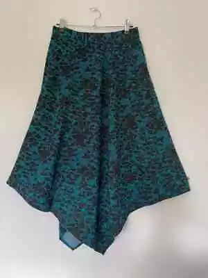 Hush Women's Midi Skirt Green And Black Leopard Print 6 XS • $37.33