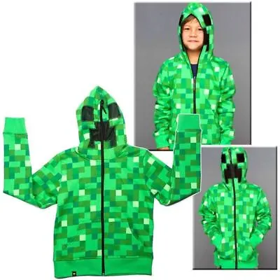 Kids Boys Youth Hoodie Zip Coat Sweater Jacket Green Top • £10.99