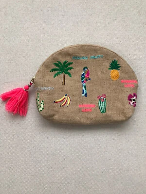 £8 • Buy Brand New Accessorize Embroidered Canvas Clutch Bag BNWT