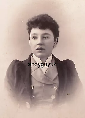 CABINET CARD LADY WALKING SUIT COSTUME McLIESH DARLINGTON FASHION ANTIQUE PHOTO • £8.95