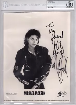 Michael Jackson Signed Autograph Promo 8x10 Photo Beckett Bas Encapsulated Rare • $2999.95