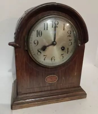 Vintage Wood Cased Mantel Clock Repair Or Spares • $18.66