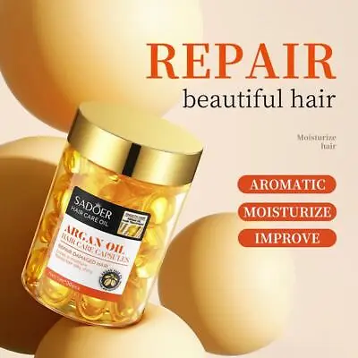 30X Argan Oil Hair Care Capsules Lock Im Moisture Serum Hair For Damaged V9T1 • £4.66