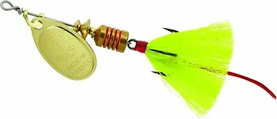 Mepps B1ST G-Y Aglia In-Line Spinner 1/8 Oz Dressed Treble Hook Gold Blade & • $9.78