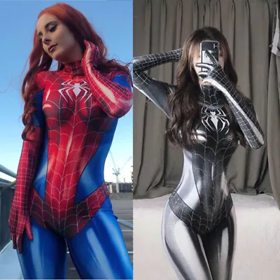£20.15 • Buy Women-Spiderman Superhero Lycra Jumpsuit Halloween Costume Girl Cos Outfit Set